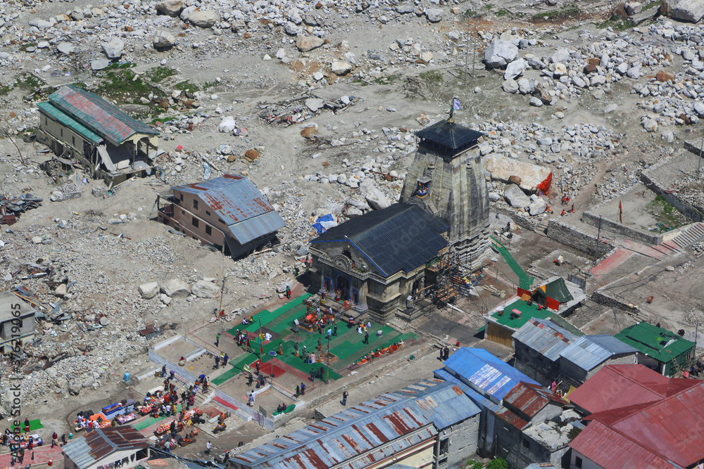 Kedarnath Temple Aerial View After Kedarnath Disaster 2013 Heavy Loss 