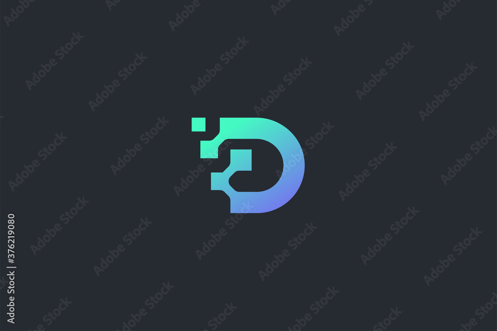 Technology Letter D Logo Template - obrazy, fototapety, plakaty 