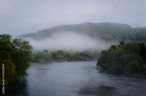 Foggy morning on the river Tay, Scotland