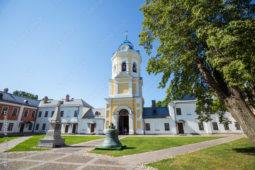 Konevsky Monastery on the island Konevets, Ladoga Lake, Russia