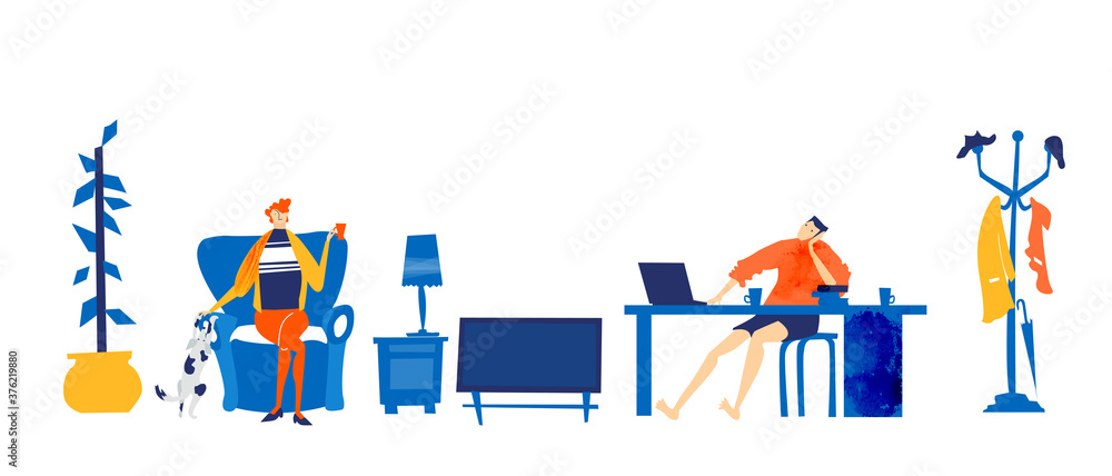 Man dreaming about professional success. Young man self-employed, self isolated working from home, and looking for new job. Quarantine, economy crisis, jobless people Man dreaming about professional success. Young man self-employed, self isolated working from home, and looking for new job. Quarantine, economy crisis, jobless people