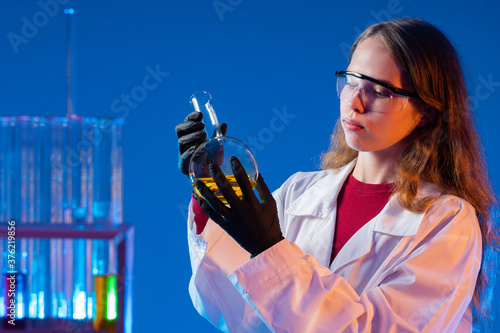 Chemical research. A girl i...