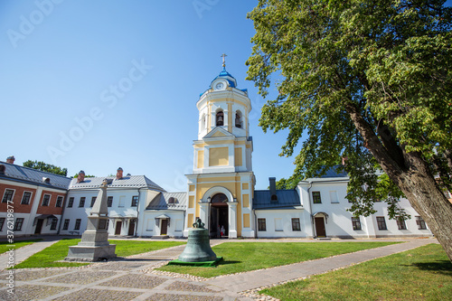 Konevsky Monastery on the island Konevets, Ladoga Lake, Russia photo