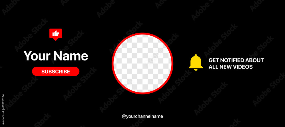 Youtube Channel Cover Wireframe. Youtube Banner For Design Your Channel.  Put Your Content Under Background Stock Vector | Adobe Stock