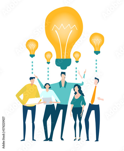 Team of young business and creative people ready to work on your idea. Start up team. Business concept illustration