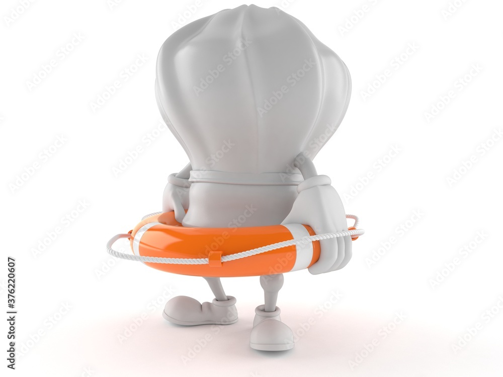 Chef character holding life buoy