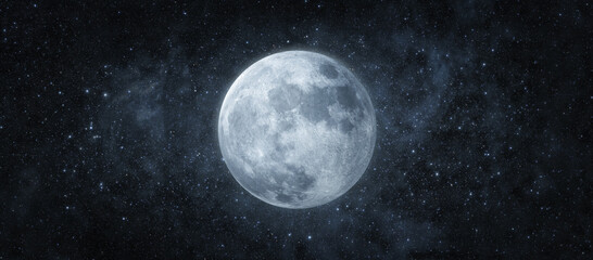 Fototapete Vollmond Panorama des Mondes im Weltraum  © rangizzz