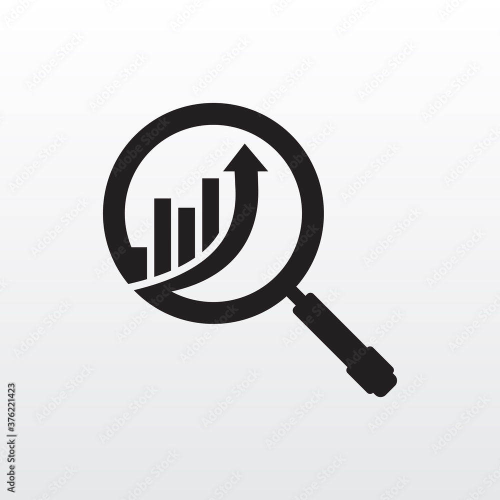 Data analysis marketing graph search icon. Financial graph black isolated search icon. Data analysis marketing graph search icon. Financial graph black isolated search icon.