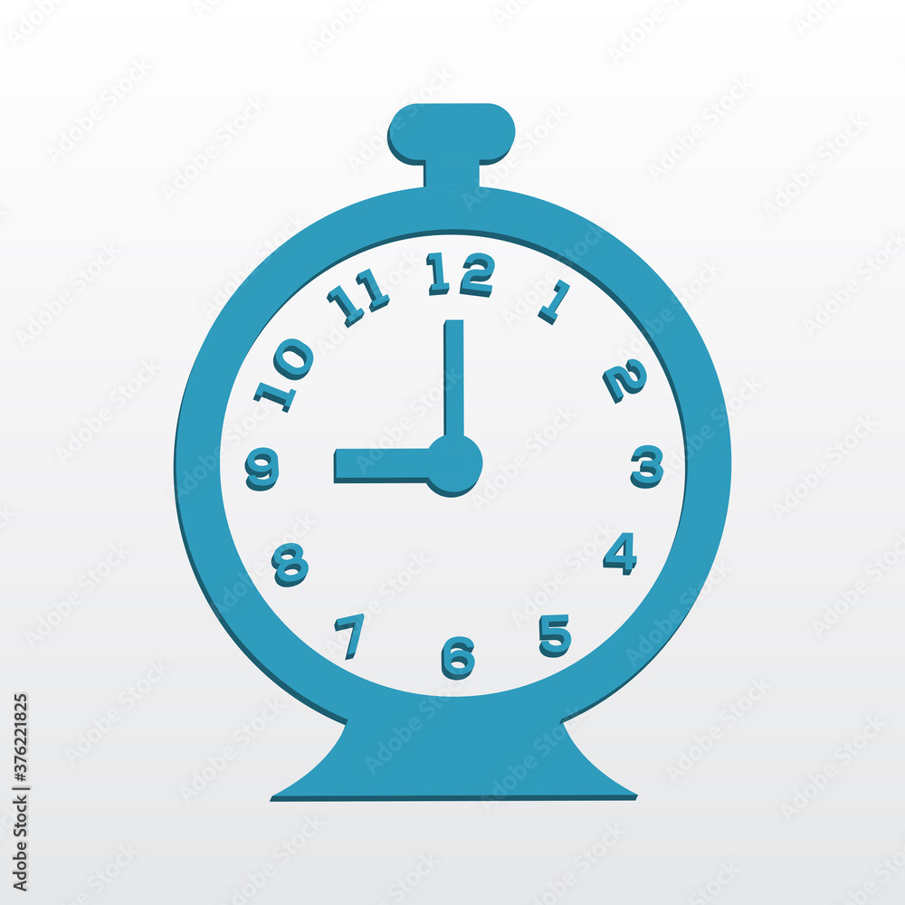 Time Clock Icon blue isolated on white background vector illustration. Creative circle clock icon design. Time Clock Icon blue isolated on white background vector illustration. Creative circle clock icon design.