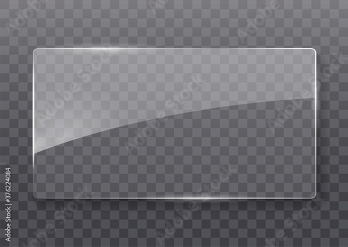 Wallpaper Mural Vector glass frame. Isolated on transparent background. Glass banner realistic vector illustration Torontodigital.ca