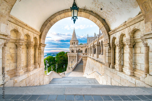 Fisherman s Bastion in Budapest  Hungary.