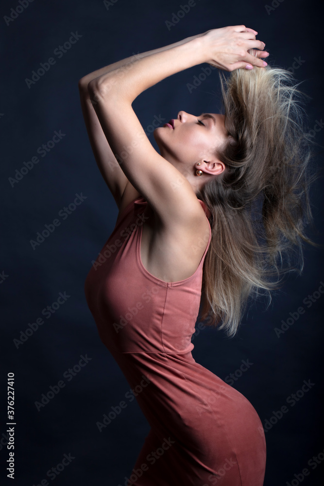 portrait of a young woman, shooting in a photo studio portrait of a young woman, shooting in a photo studio
