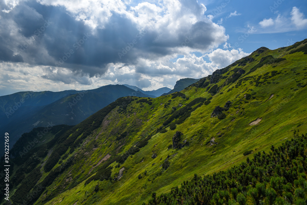 Landscape of the Western Tatras in Poland. Mountain landscape.