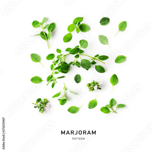 Marjoram twigs and leaves creative pattern