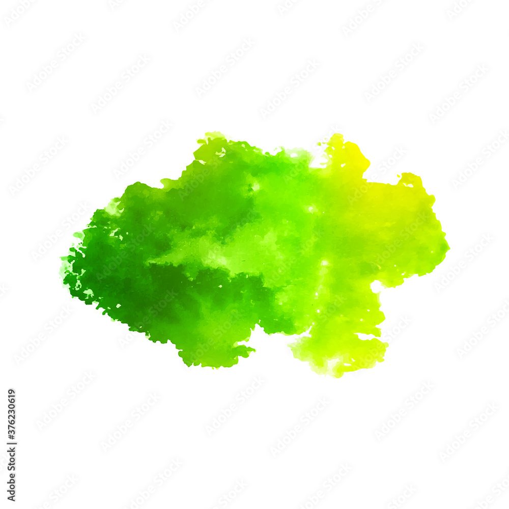 Green watercolor modern splash design background