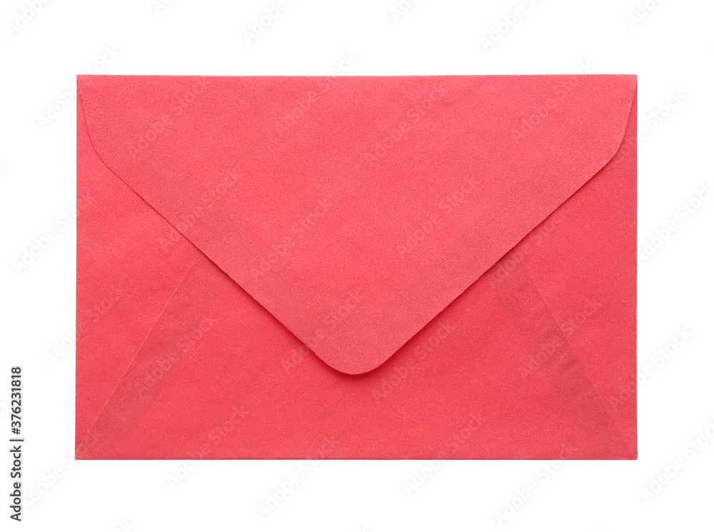 Red paper envelope isolated on white. Mail service Red paper envelope isolated on white. Mail service