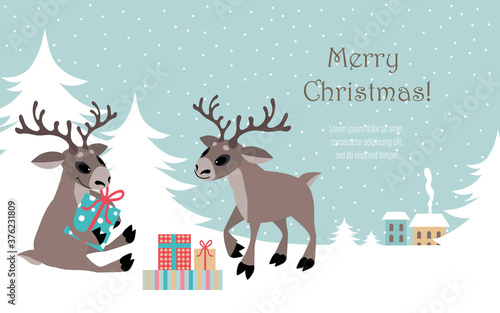 christmas card with deer © Hanna