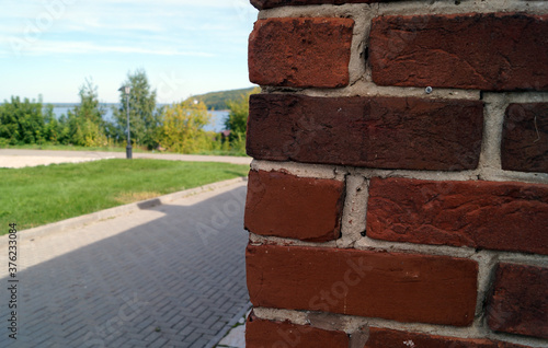 old brick wall with bricks