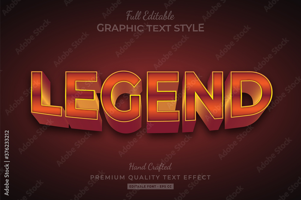 Legend 3d Text Style Effect Premium