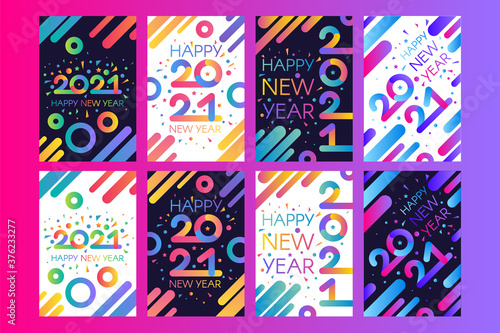 Stylish happy new 2021 year template