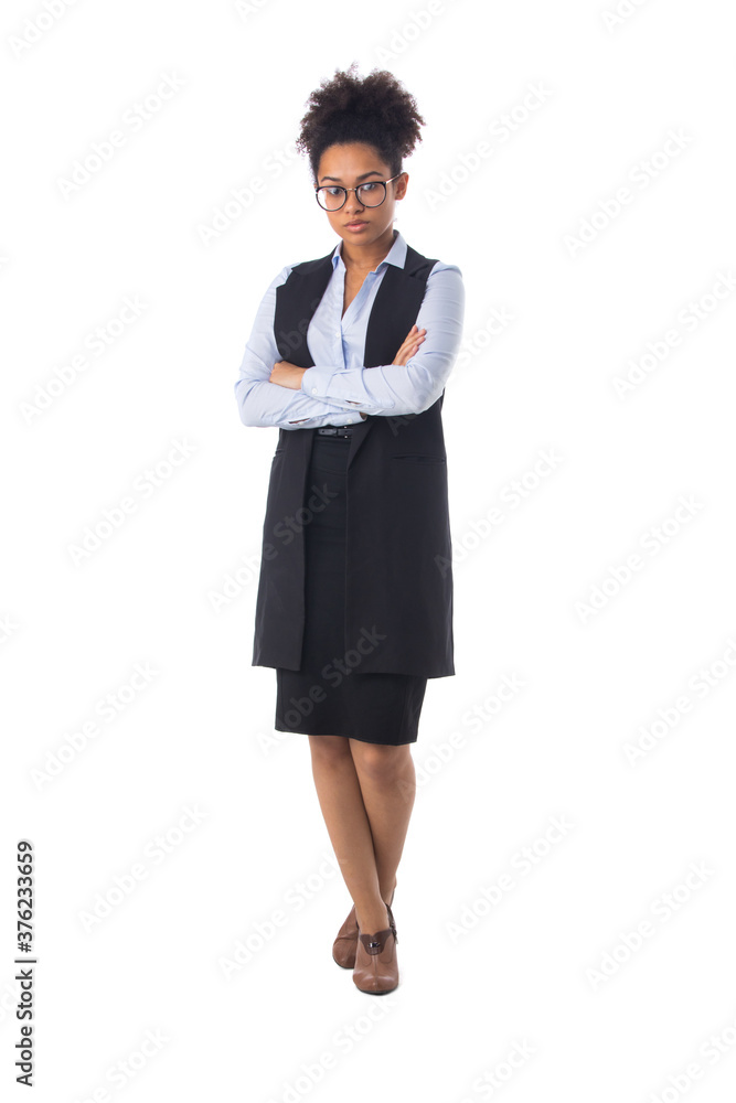 Black business woman isolated on white Black business woman isolated on white