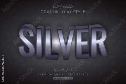 Silver Metallic 3d Text Style Effect Premium