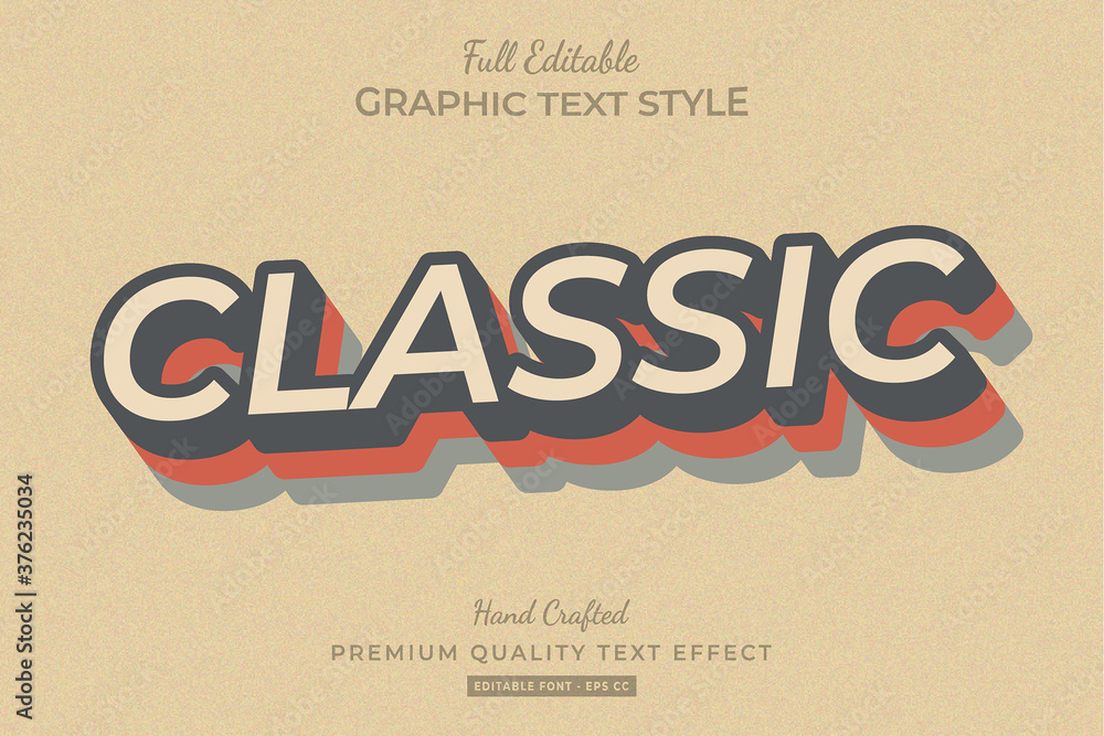 Obraz premium Classic Vintage Text Style Effect Premium Vector