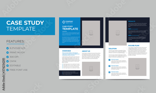 Case Study Template. Corporate Modern Business Double Side Flyer and Poster Template. Colorful booklet design.