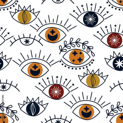 seamless pattern with mystical eye - vector illustration, eps