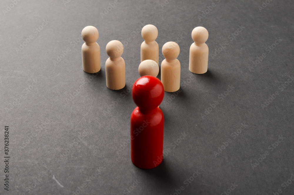 Business & HR global wood puzzle concept for leadership and team with peg doll. Selective focus. Business & HR global wood puzzle concept for leadership and team with peg doll. Selective focus.