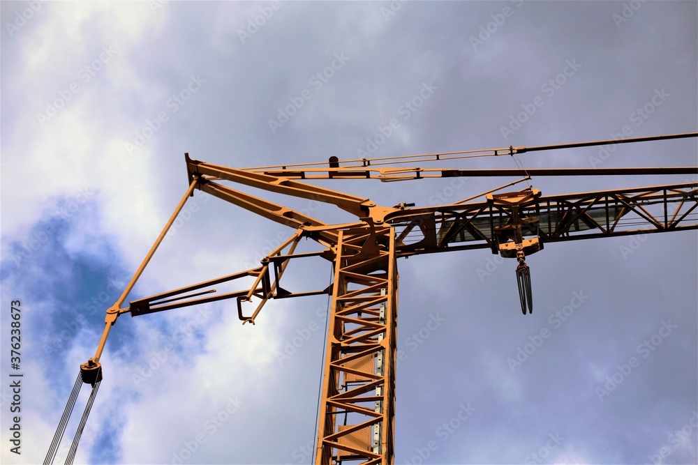 crane against blue sky crane against blue sky