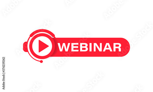 Webinar banner. Online studying. Course, lesson. Vector on isolated white background. EPS 10 photo