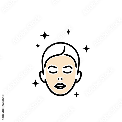 Face mask sheet icon. Skin care concept. Vector on isolated white background. EPS 10 photo
