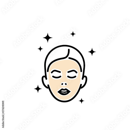 Face mask sheet icon. Skin care concept. Vector on isolated white background. EPS 10