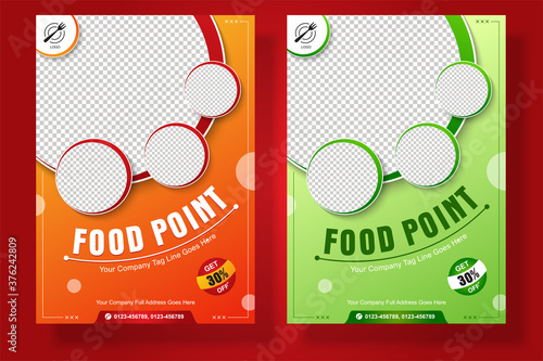 Food Flyer A4 size Vector Template for Social Media Post or promotion