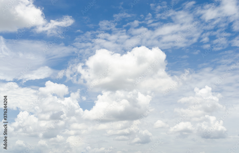 beautiful blue sky and white fluffy cloud horizon outdoor for background. beautiful blue sky and white fluffy cloud horizon outdoor for background.