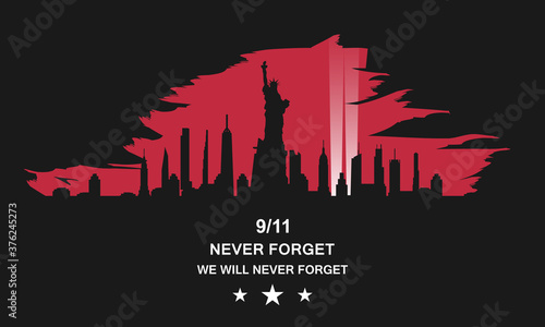 Patriot day USA vector concept. Never forget September 11, 2001.