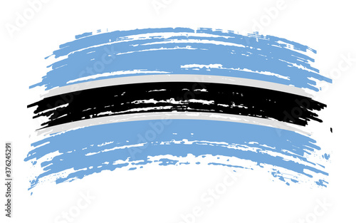 Botswana flag in grunge brush stroke, vector