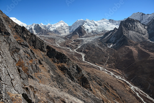 The village of Chukhung is dwarfed by the surrounding Imja and Ama Dablam glaciers.