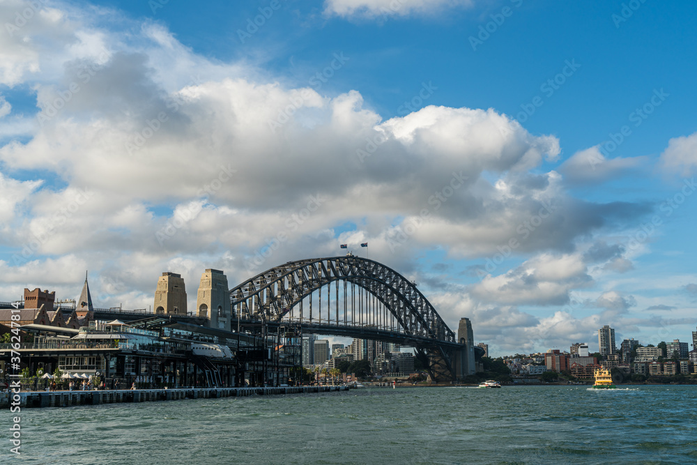 Historic Sydney harbor bridge in the afternoon, Sydney, New South Wales, Australia