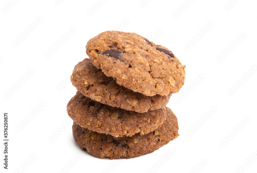 cereal cookies with chocolate isolated cereal cookies with chocolate isolated