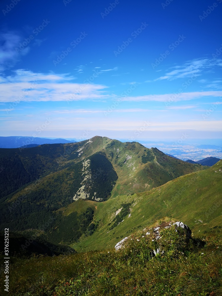 Mountain landscape with blue sky, Mala Fatra, Slovakia
