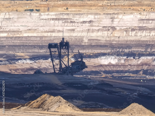 Lignite mining, surreal landscape in Garzweiler in Germany, searching for brown coal photo