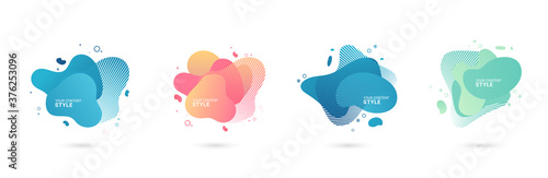 Set of abstract Gradient four colorful Template for the design of a banners,  Set of abstract modern graphic elements design, Dynamical colorful papercuts Gradient abstract banners layouts.