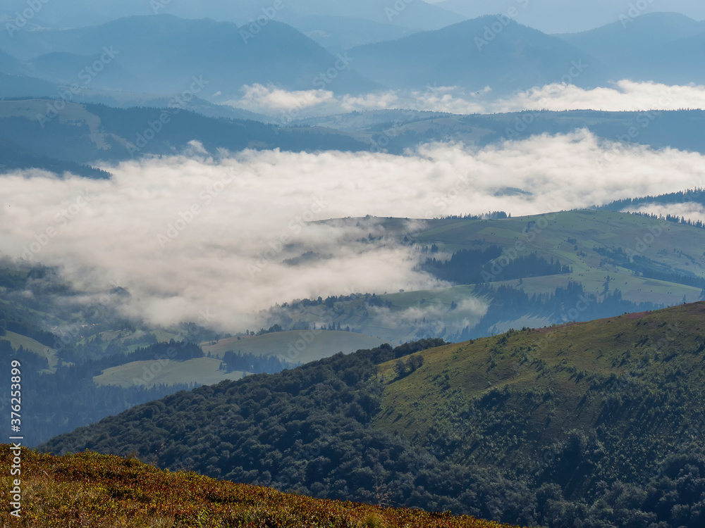 Clouds in the mountain valley. Clouds in the mountain valley.