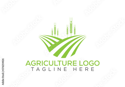 Agriculture and farming with a tractor with cultivator and plow, logo design. Agribusiness, Eco-farm and rural country, vector design.
