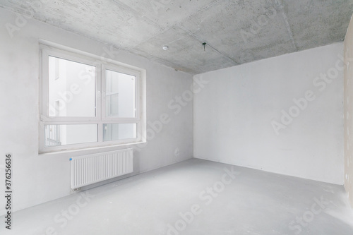 interior of the apartment without decoration in white colors