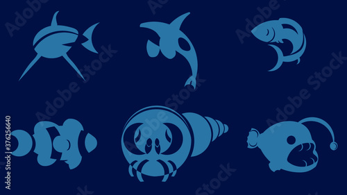 Logos de animales del océano 