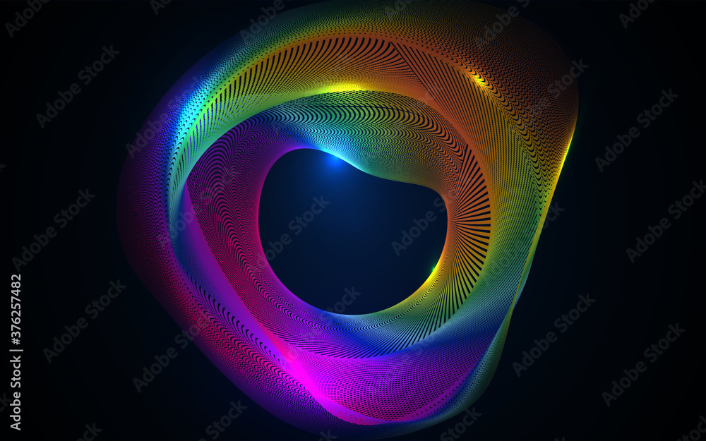 Colorful wave abstract background with particle technology concept. Dynamic and glowing light vector design template can use for cover music poster, flyer, web banner, presentation business Colorful wave abstract background with particle technology concept. Dynamic and glowing light vector design template can use for cover music poster, flyer, web banner, presentation business