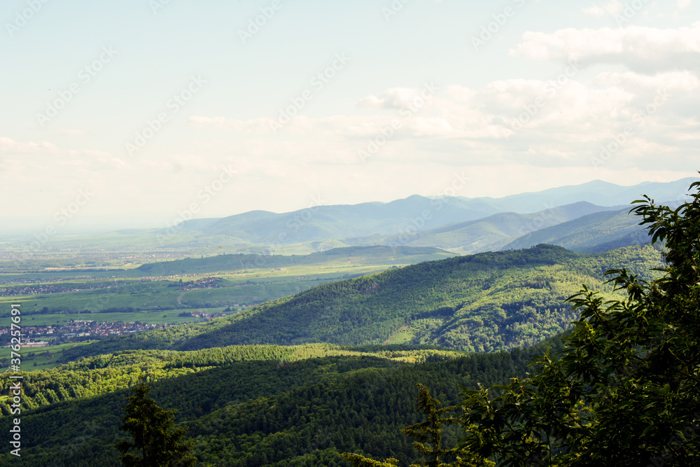 Beautiful forested mountain ranges of the Vosges Mountains in the East of France. Beautiful forested mountain ranges of the Vosges Mountains in the East of France.